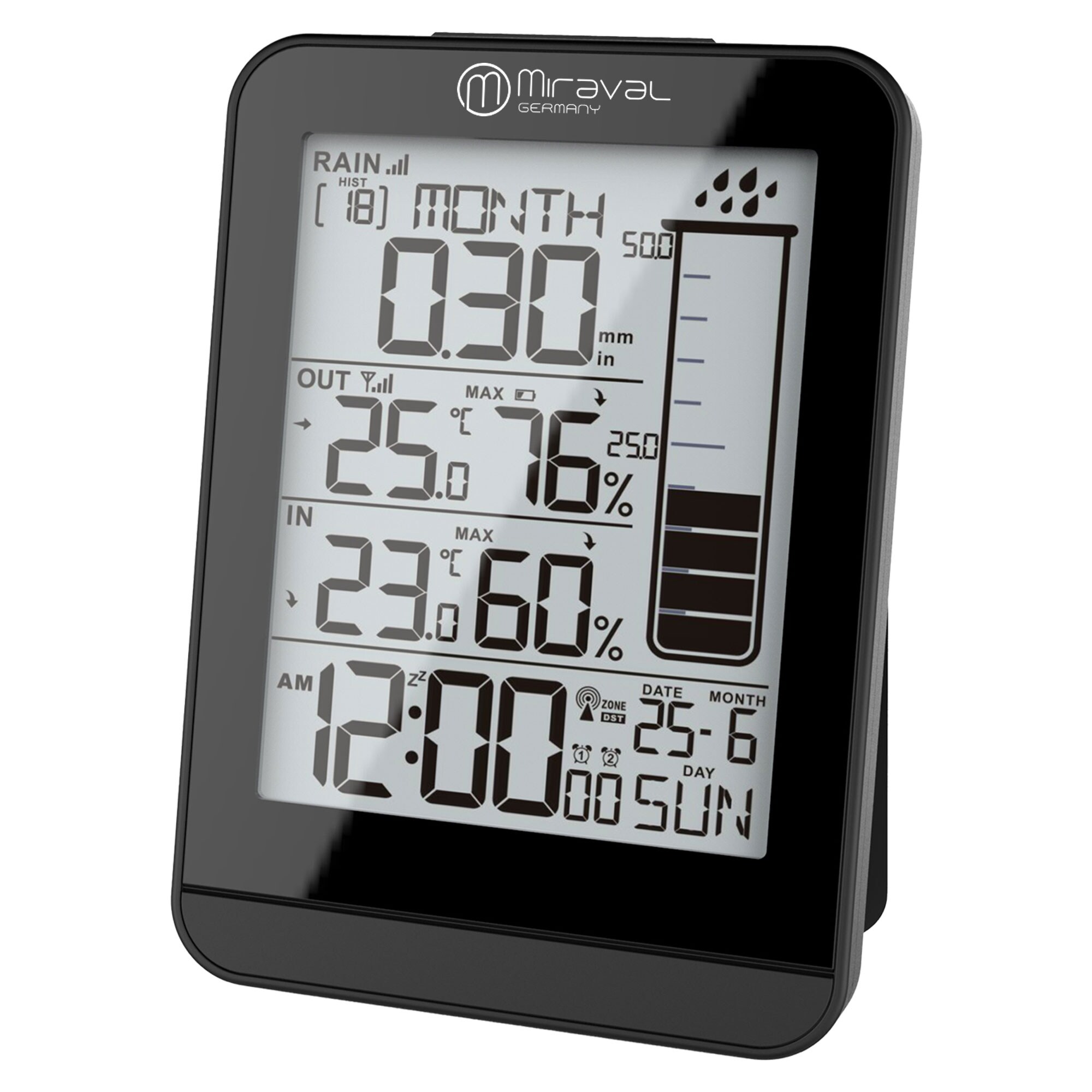 MiravalDesign Funk-Wetterstation mit Regenmesser