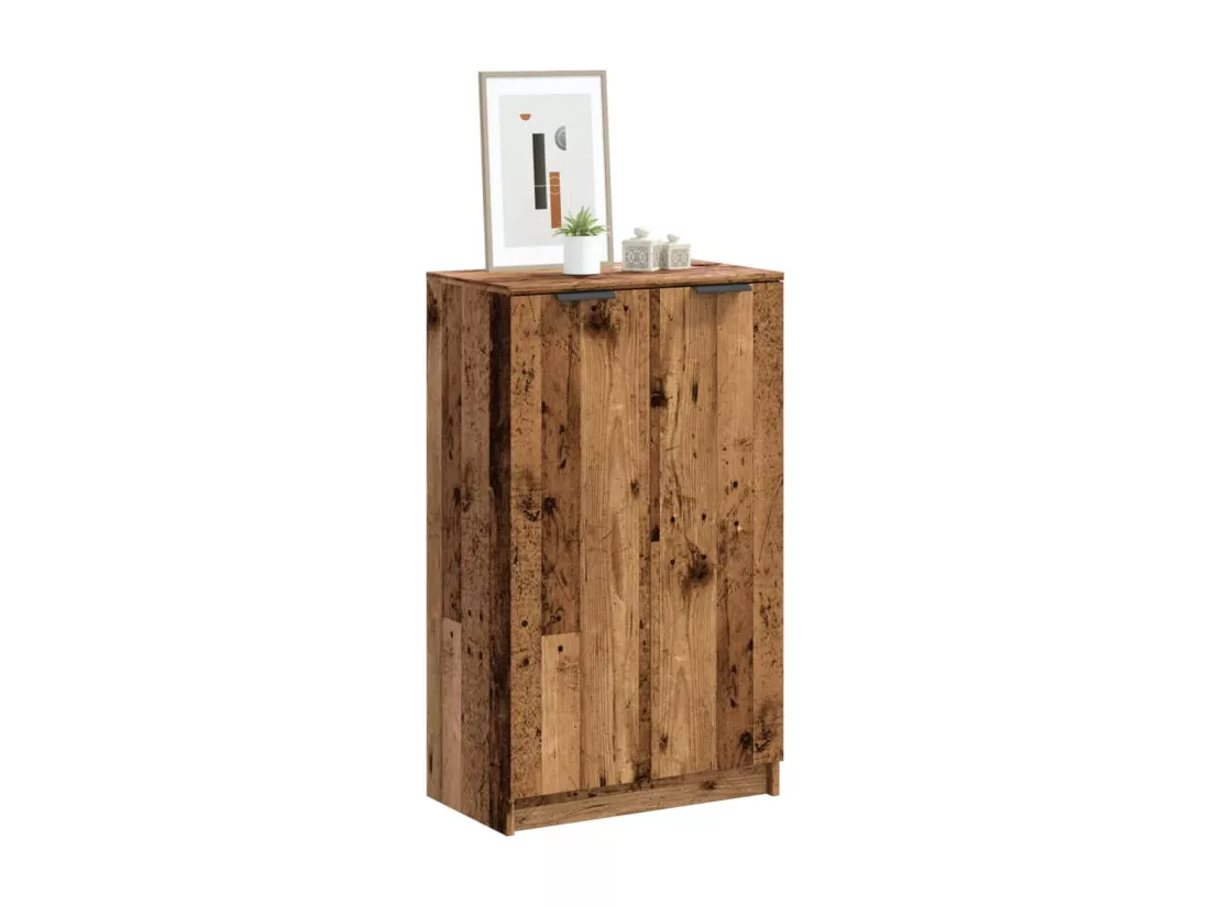 Armoire à chaussures vieux bois 59x35x100,5cm bois d'ingénierie