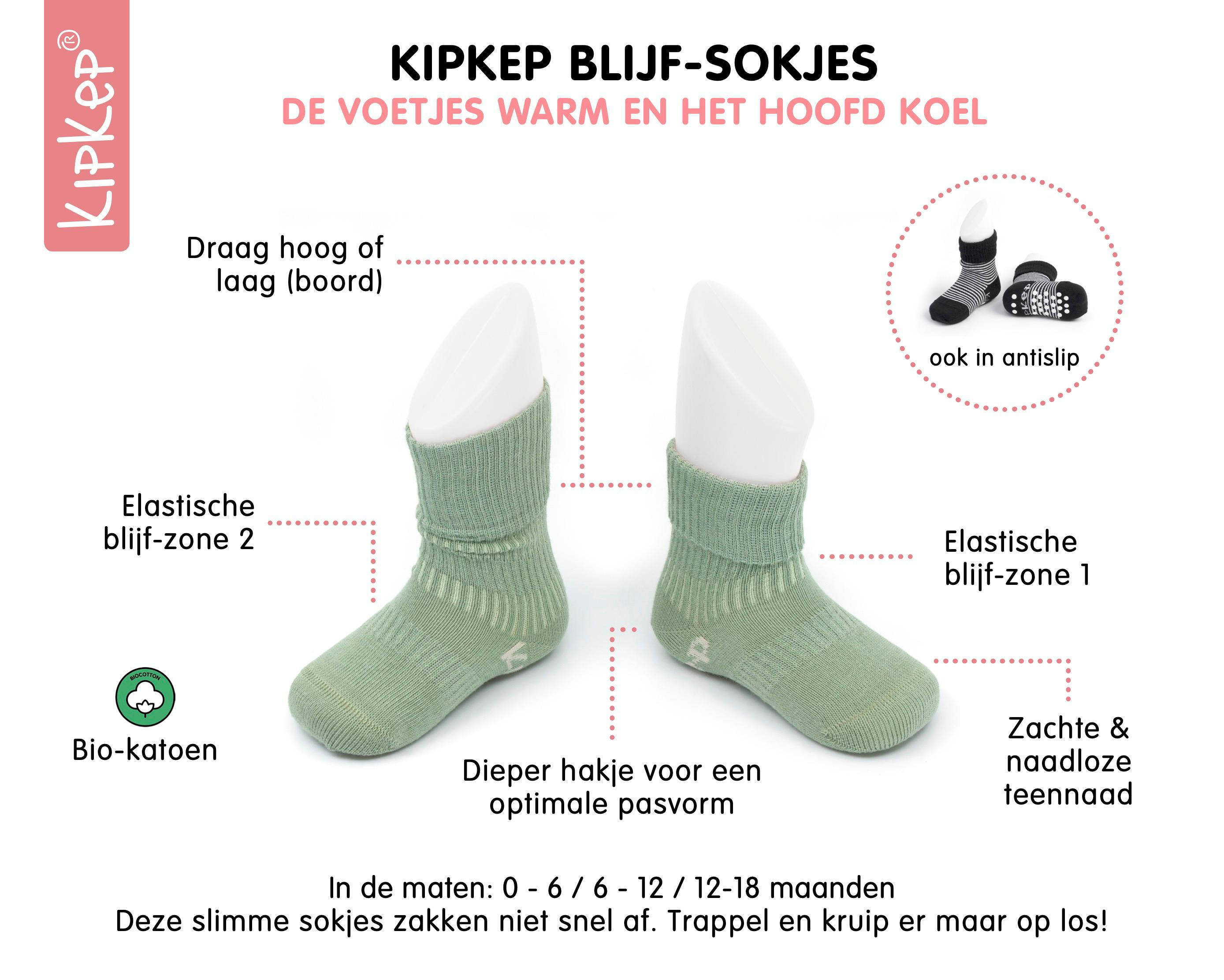 KipKep Blijf-Sokjes 0-6 mnd - set van 2 party blue