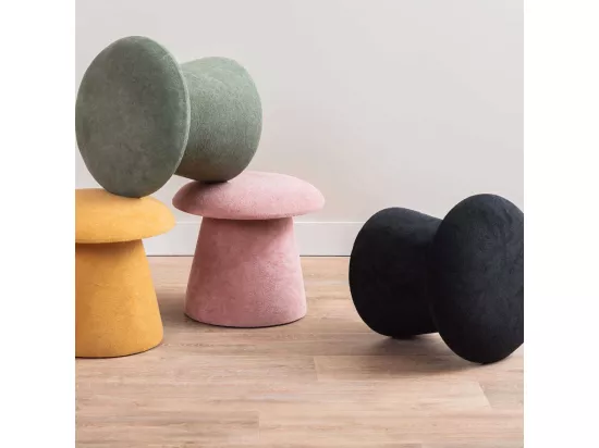Pouf en velours Mushroom