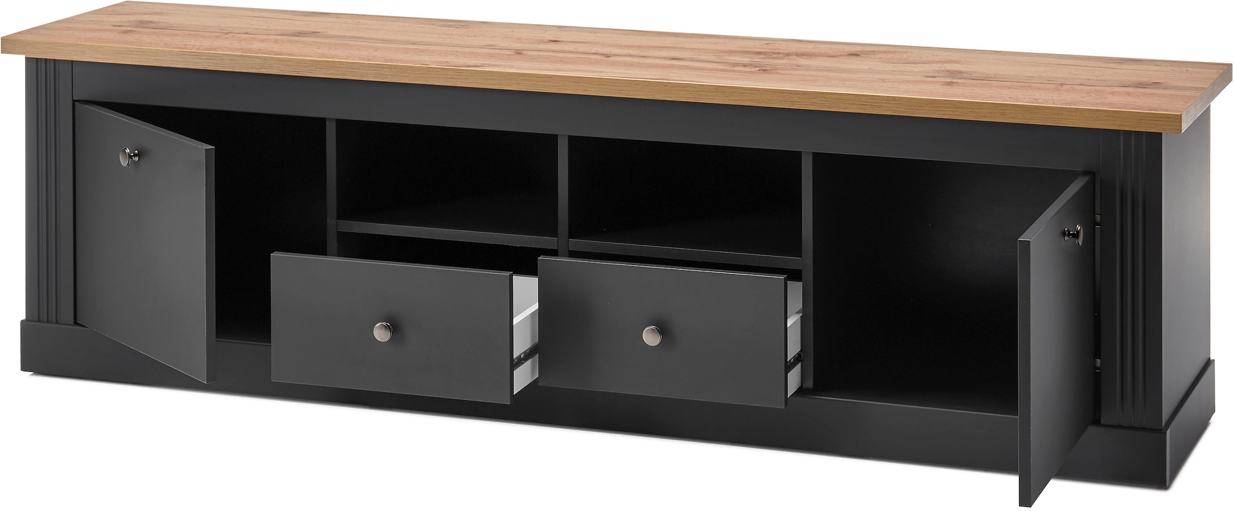 Home affaire Wohnwand »Westminster BESTSELLER!« Set, Vitrine, Lowboard, Standregal, Wandregal, 4 Stk. tlg.