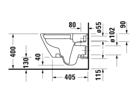 Pack WC suspendu sans bride DURAVIT D-Neo avec abattant frein de chute + bati support SIAMP + Plaque de commande blanche