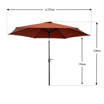 Handson parasol Florida terracotta Arabian spice rond Ø 270 cm