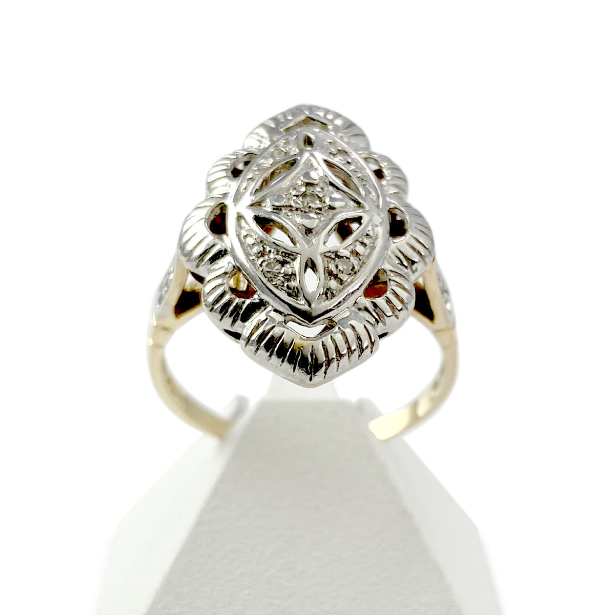 Bague d'occasion or 750 2 tons diamants