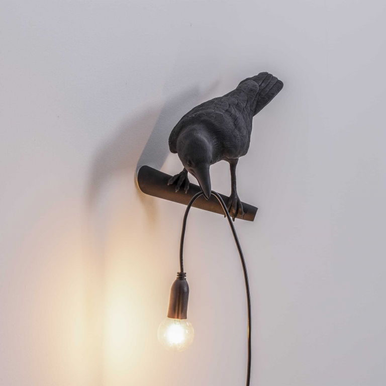 Seletti Bird Looking wandlamp links buiten wit