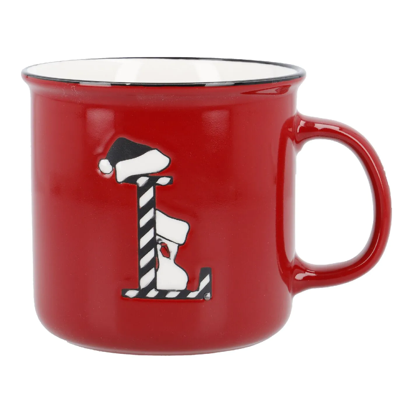 Becher Buchstabe/Weihnachten, L/Streifen, 540 ml