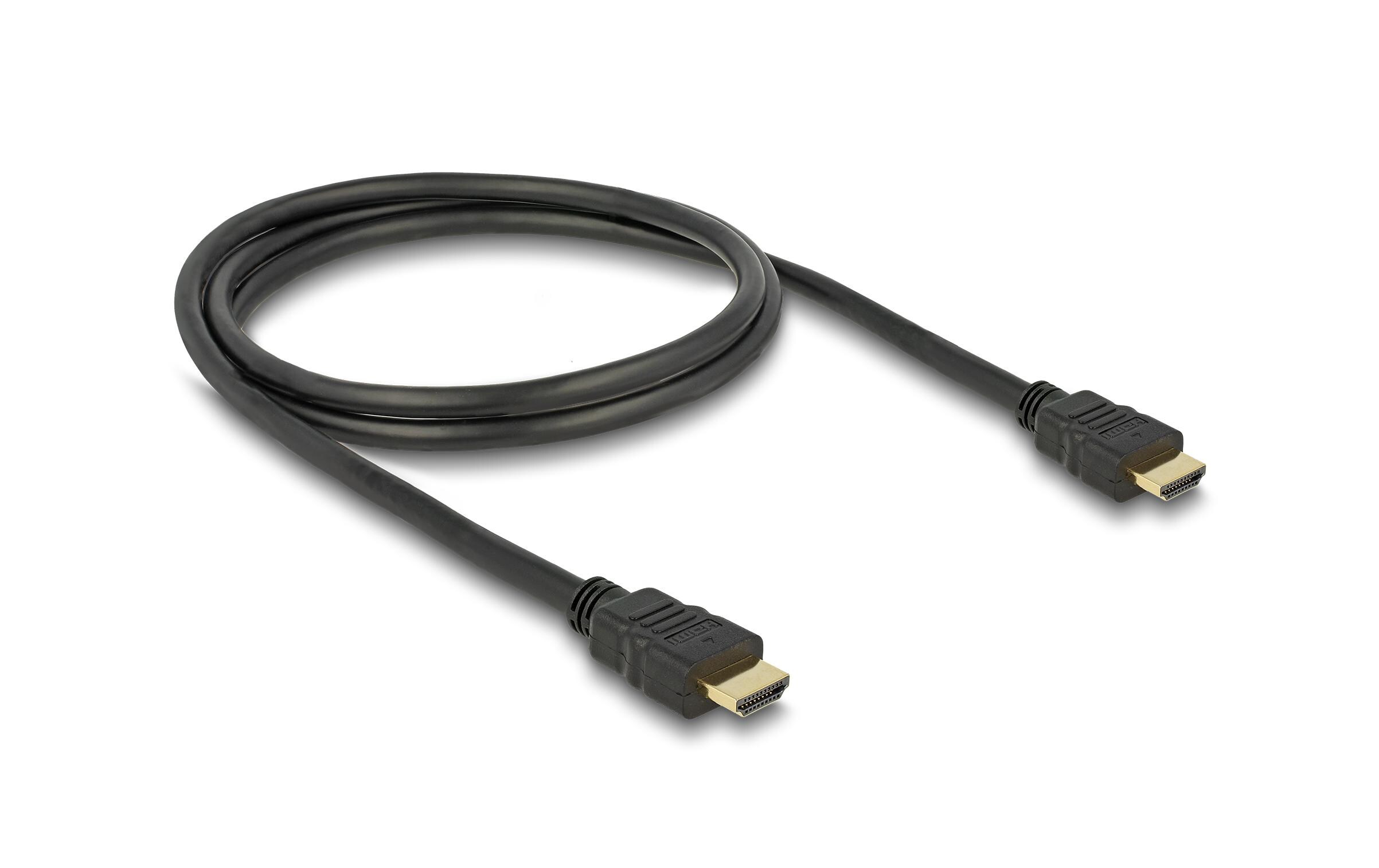 Kabel 4K 30Hz HDMI - HDMI, 1 mDelock Kabel High Speed HDMI mit Ethernet – HDMI A Stecker > HDMI A Stecker 4K 1 m