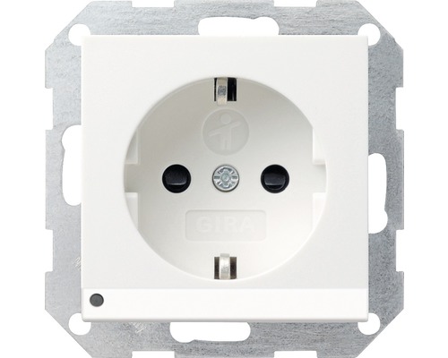 Gira 4170 03 Wandcontactdoos met verhoogde aanrakingsbeveiliging + LED-oriëntatieverlichting Standaard 55/Event/Event Opaak zuiver wit glanzend