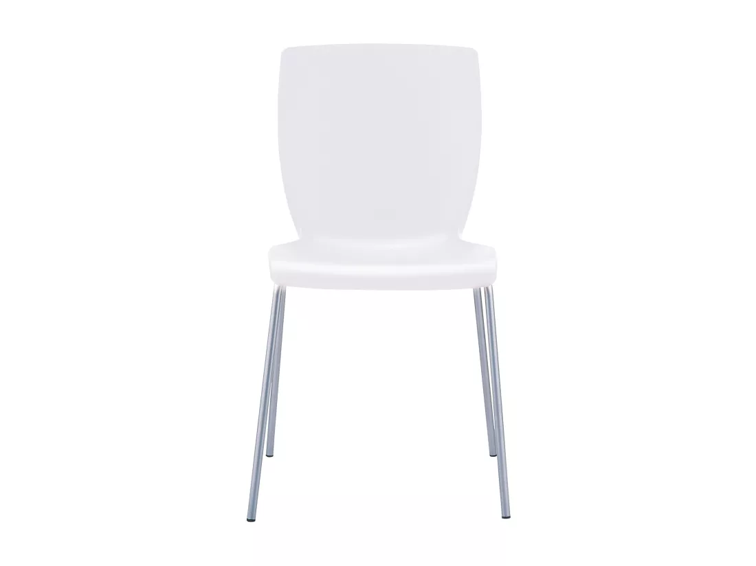 Chaise de conférence - Plastique & Aluminium - Blanc - Mio