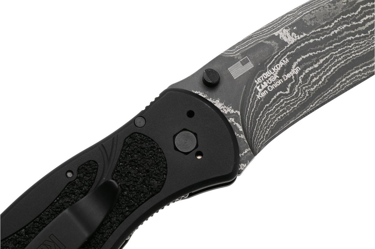 Kershaw Blur 1670BLKDAM, Damascus, Black Aluminum zakmes, Ken Onion design
