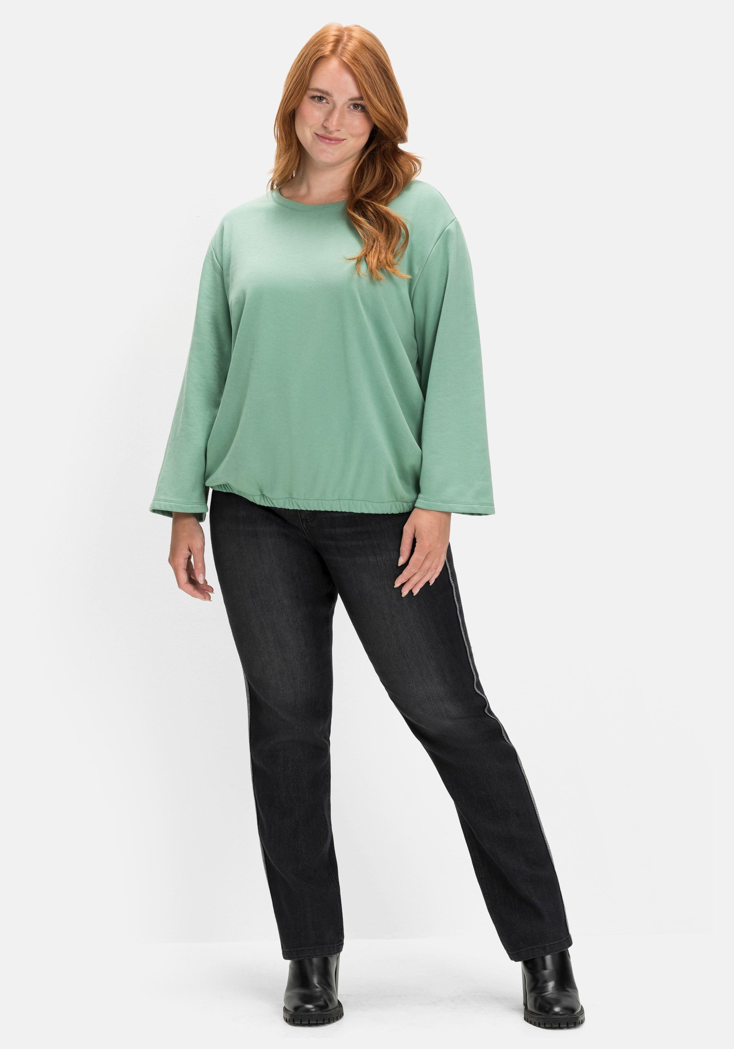 Sweatshirt mit Gummibund und 7/8-Ärmeln