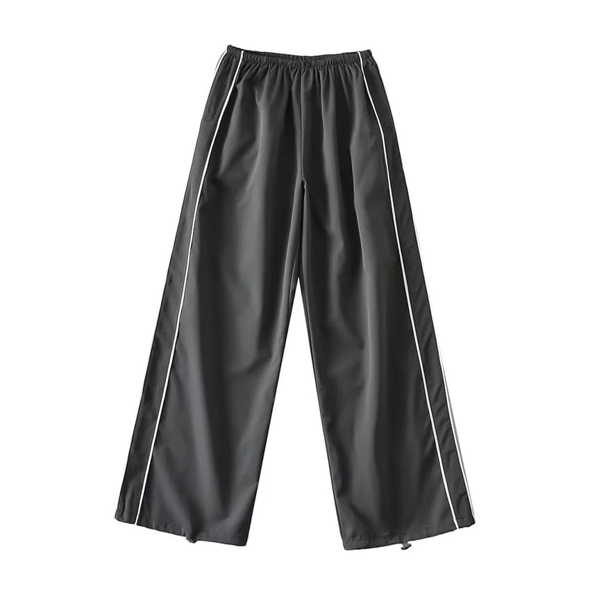 Florentine - Lage taille gestreepte losse wijde joggingbroek