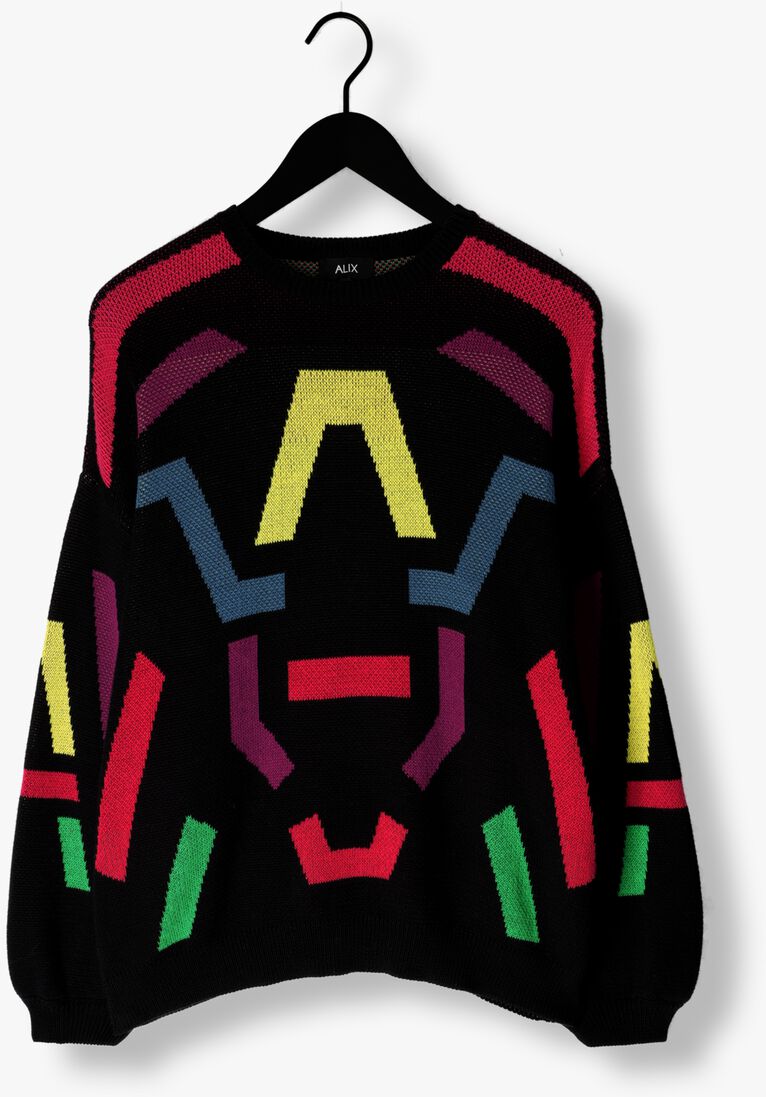ALIX THE LABEL zwarte alix the label trui multi colour pullover