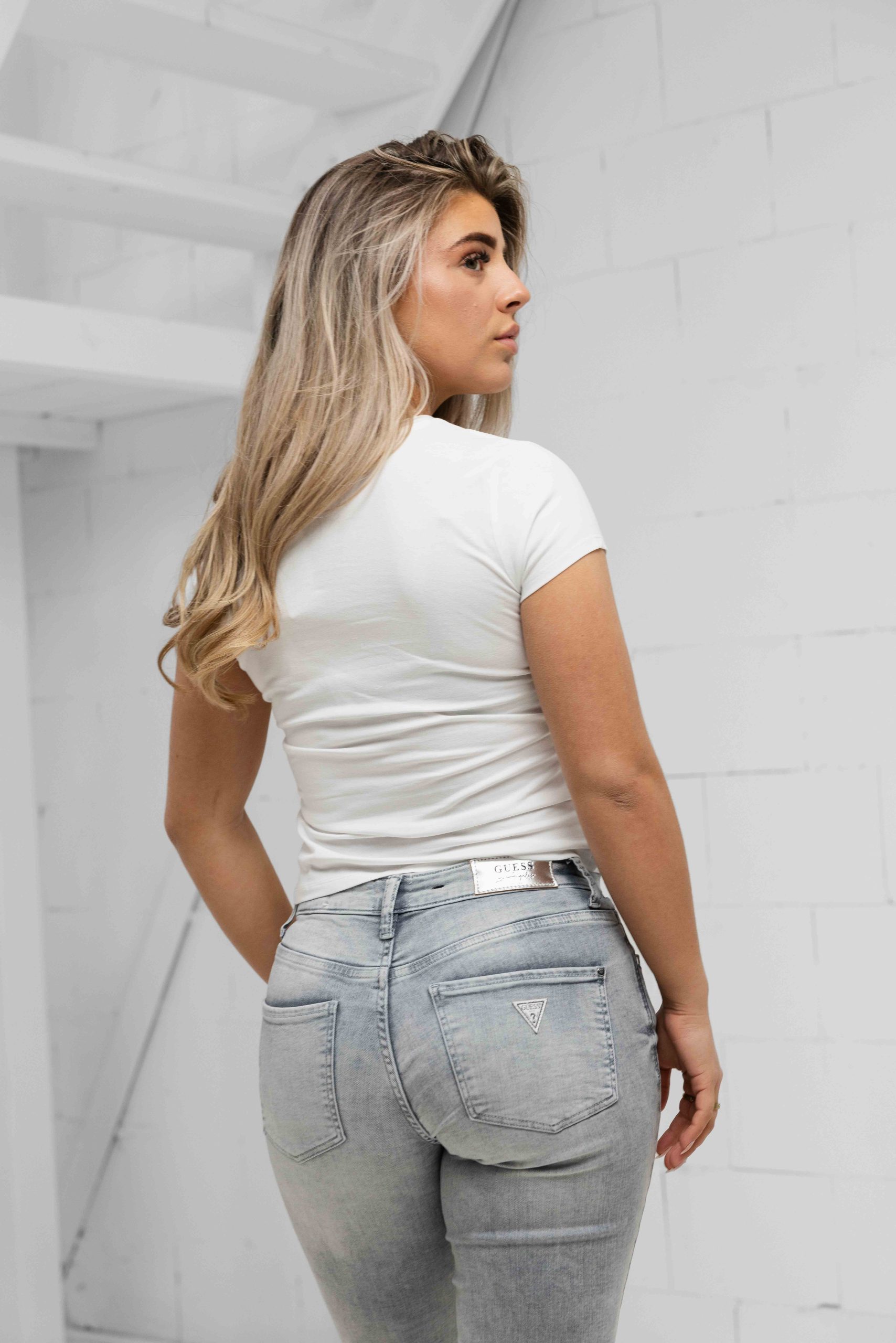 Guess Tini Boots T-Shirt Dames Wit