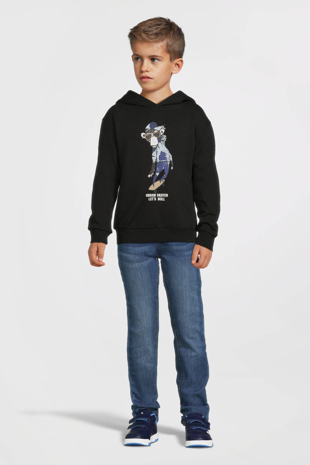 NAME IT sweater NKMRENMA met printopdruk zwart