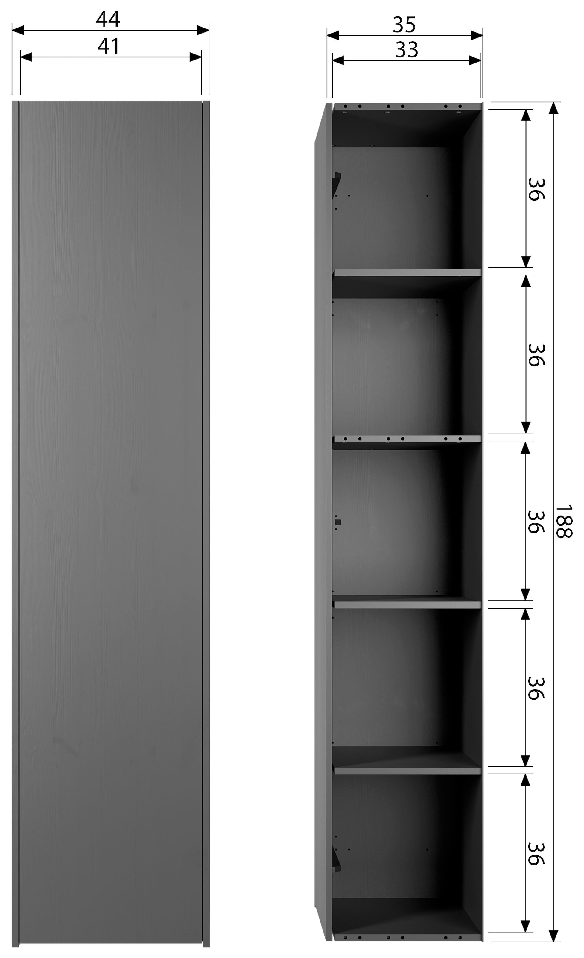 WOOOD Mehrzweckschrank »Teun« in modernen Design, aus Kiefernholz, Breite 44 cm