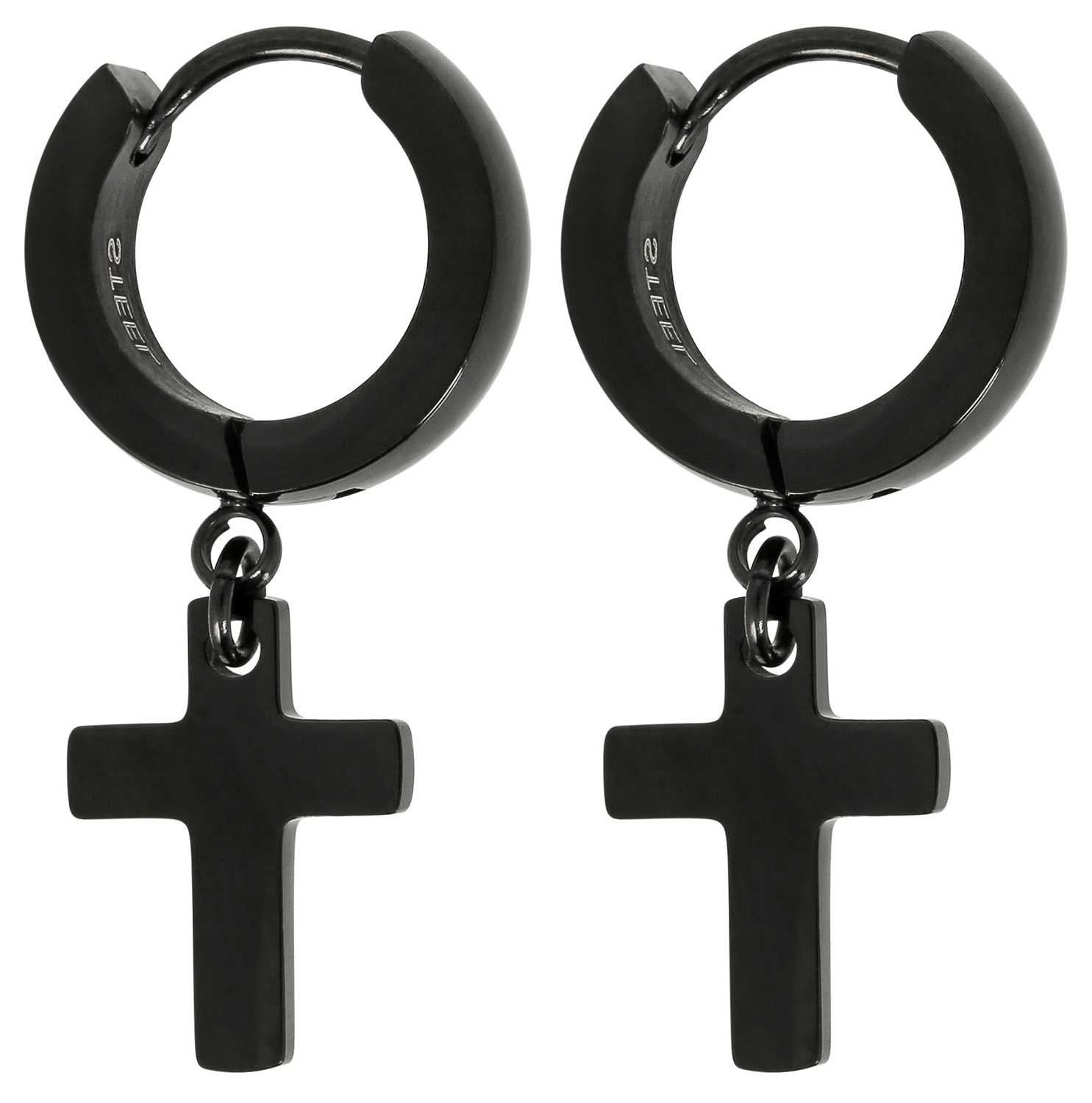 Herren Creolen - Black Cross