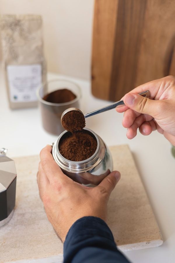 Maatlepel voor gemalen koffie, roestvrij staal