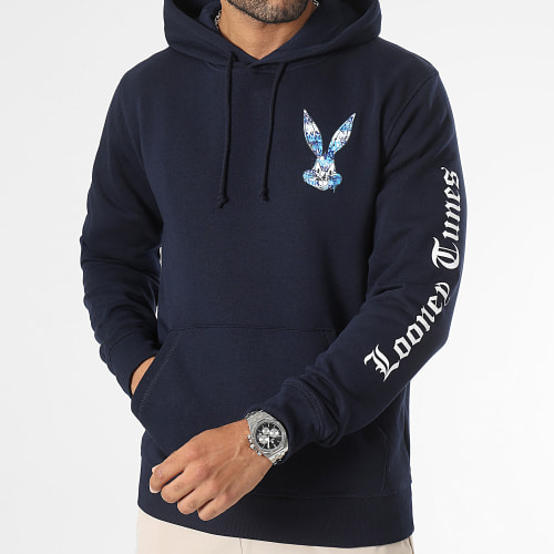 Sweat Capuche Sleeves Bugs Bunny Graffiti Blue Bleu Marine
