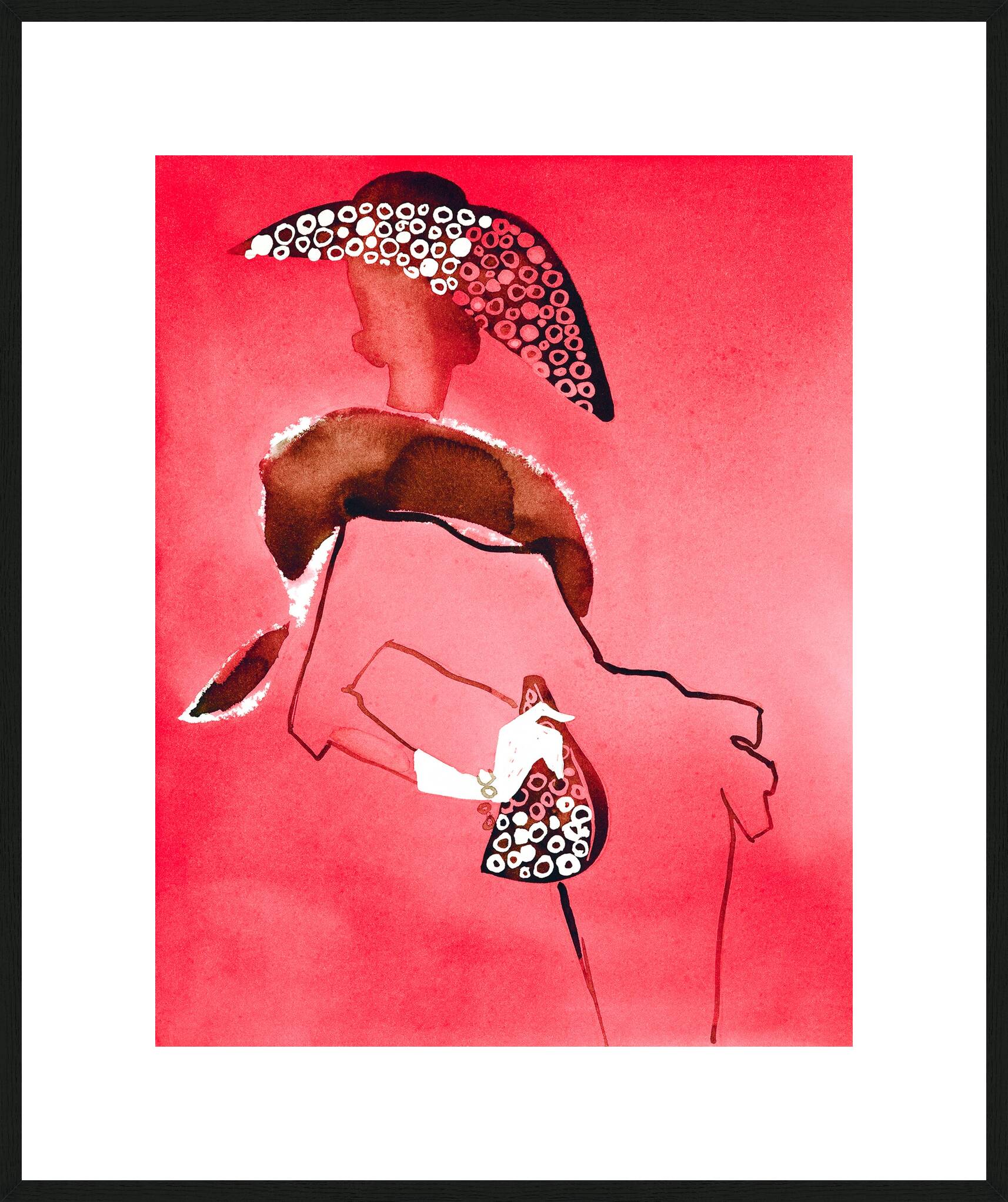Sonia Rykiel dress with fur and a studded hat  by Eduard Erlikh - Limited Edition. Edition of: 100. Signed.