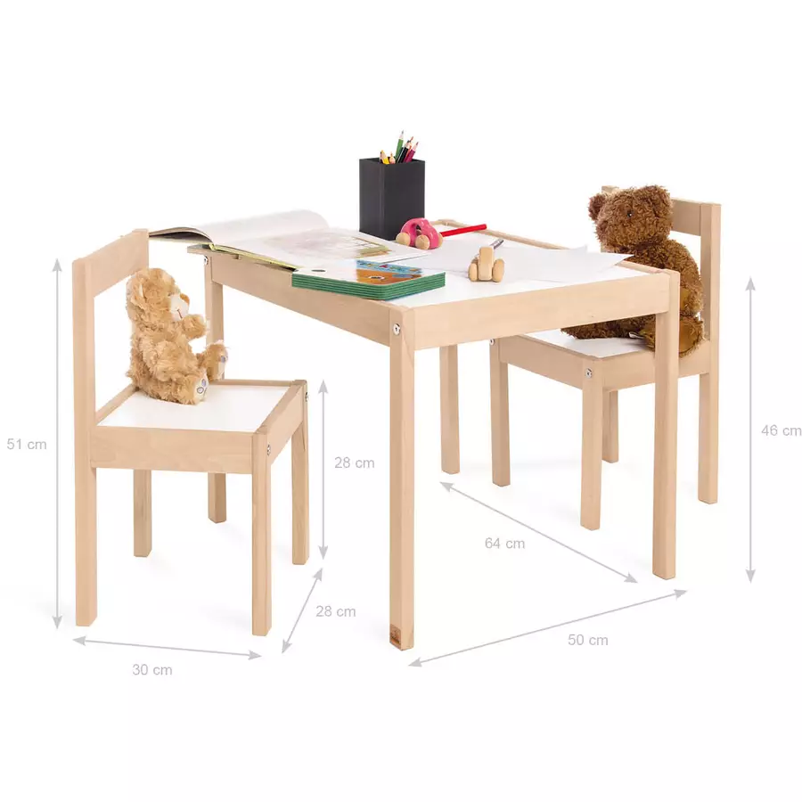 Pinolino Kindersitzgruppe Olaf 3-tlg., naturweiß