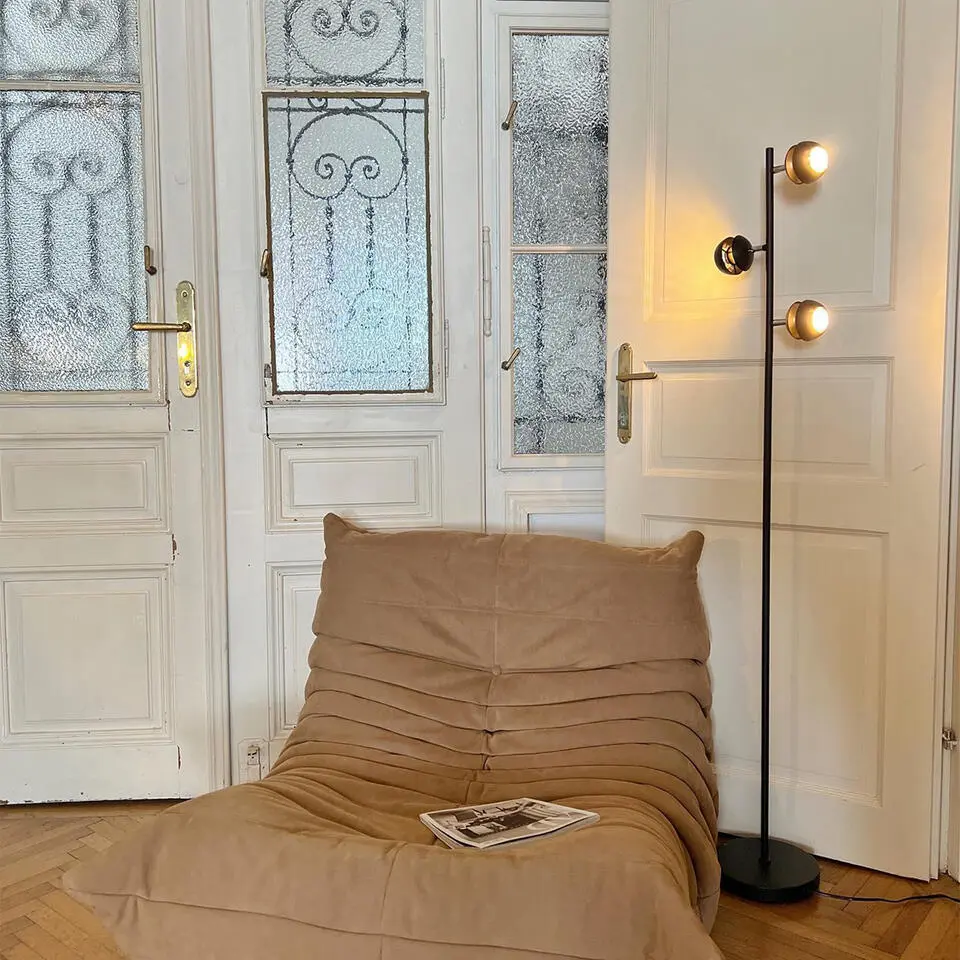 Qazqa vloerlampen buell zwart gu10