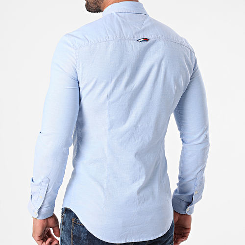 Chemise Manches Longues Slim Stretch Oxford 9594 Bleu Ciel