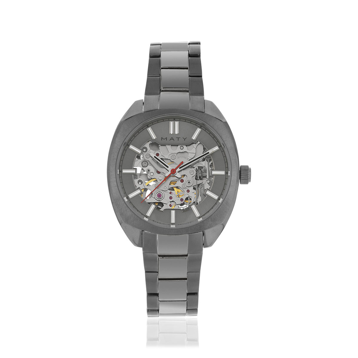 Montre mixte squelette automatique acier bracelet acier