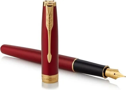 Parker 1931474, Sort, Guld, Rød, Blå, Guld, Lak, Rund spids, Forgyldt stål, Mellem