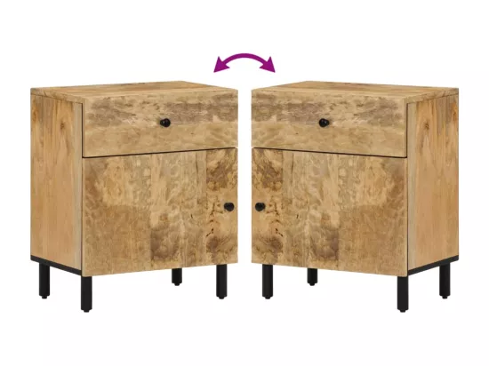 Prolenta Premium - Table de chevet 50x33x60 cm bois de manguier massif