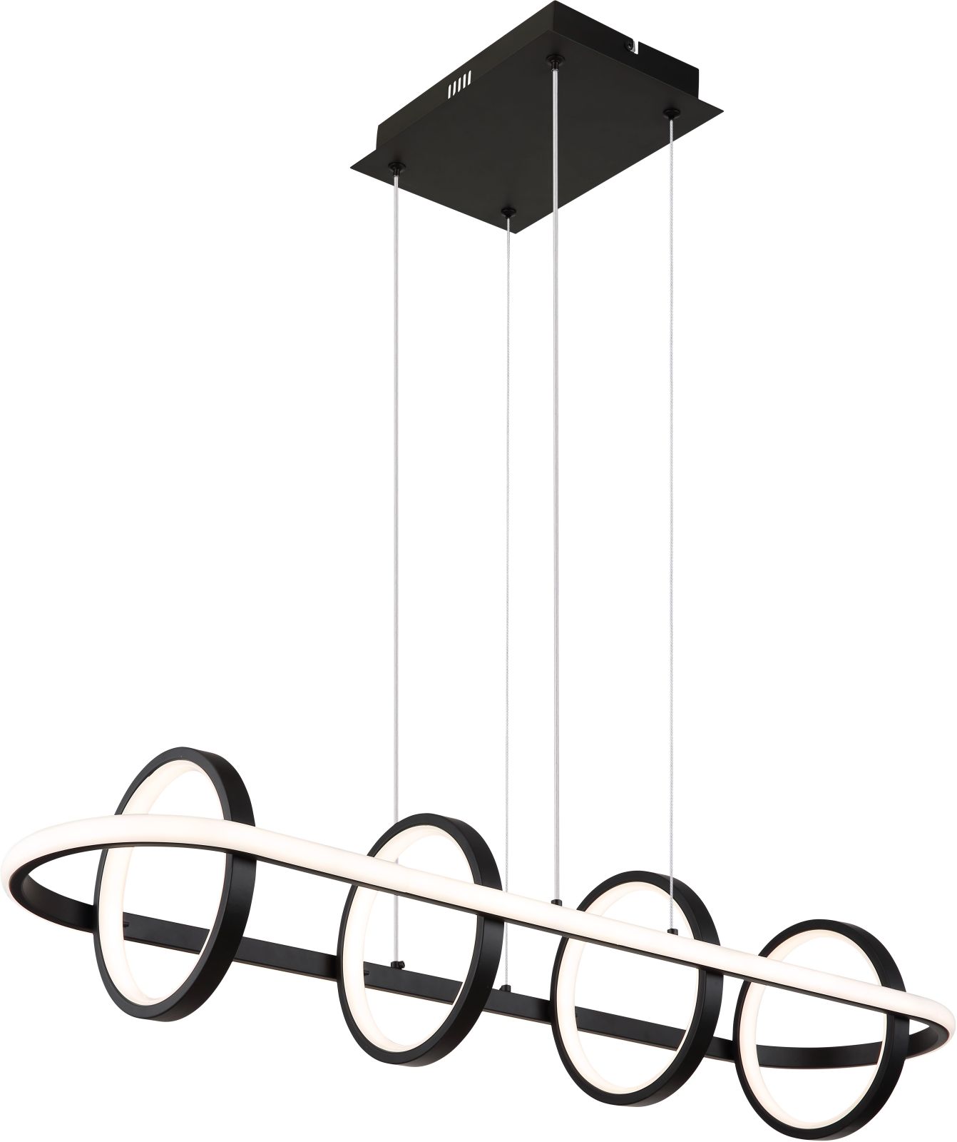 LED-Hängeleuchte - schwarz-weiß - Memoryfunktion - 90 cm