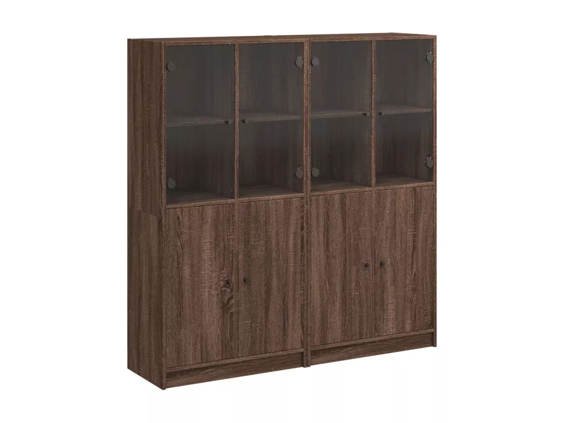 Bibliothèque avec portes chêne marron 136x37x142 cm
