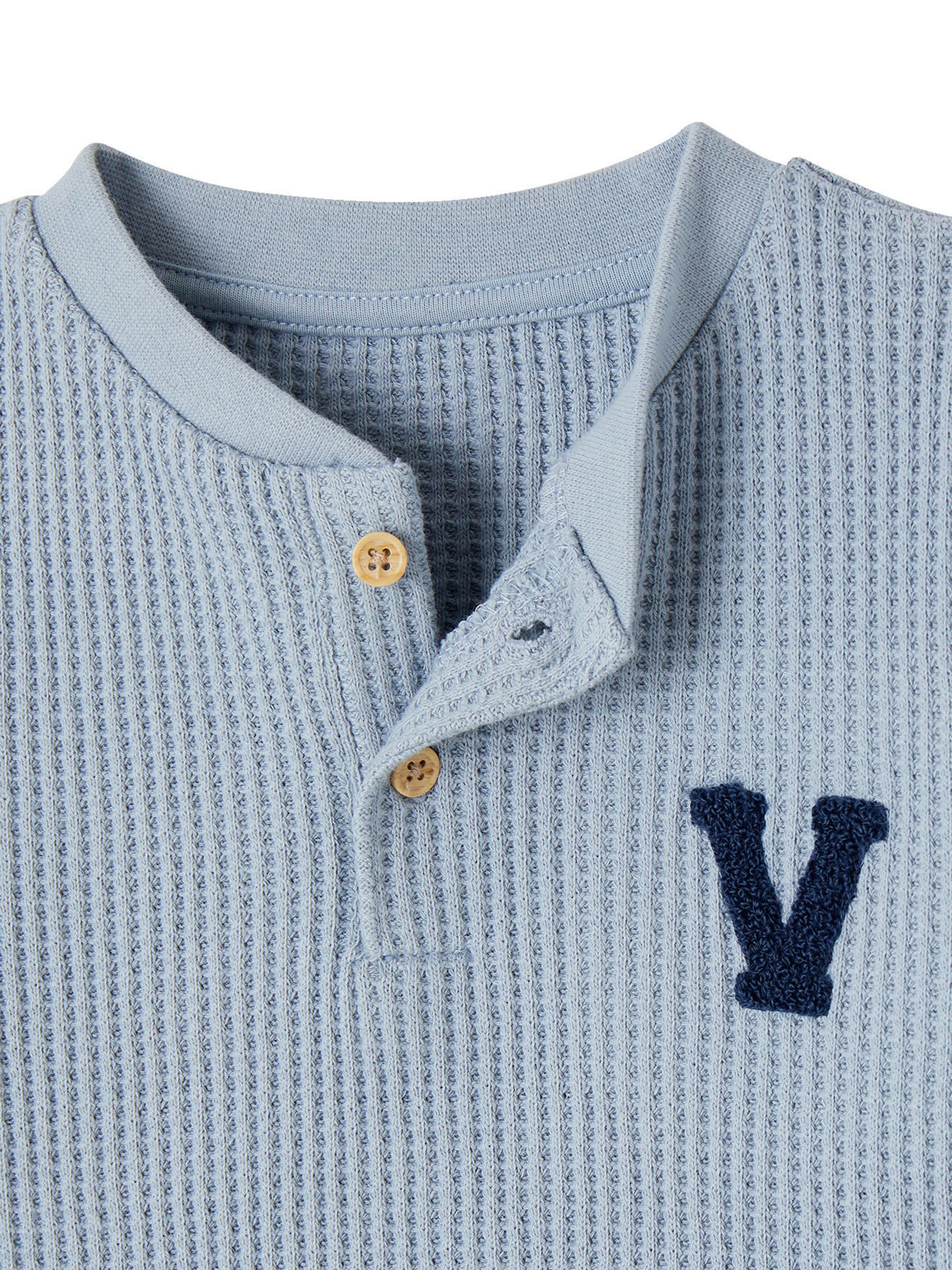 Vertbaudet Jungen Baby Pullover aus Waffelpikee eisblau