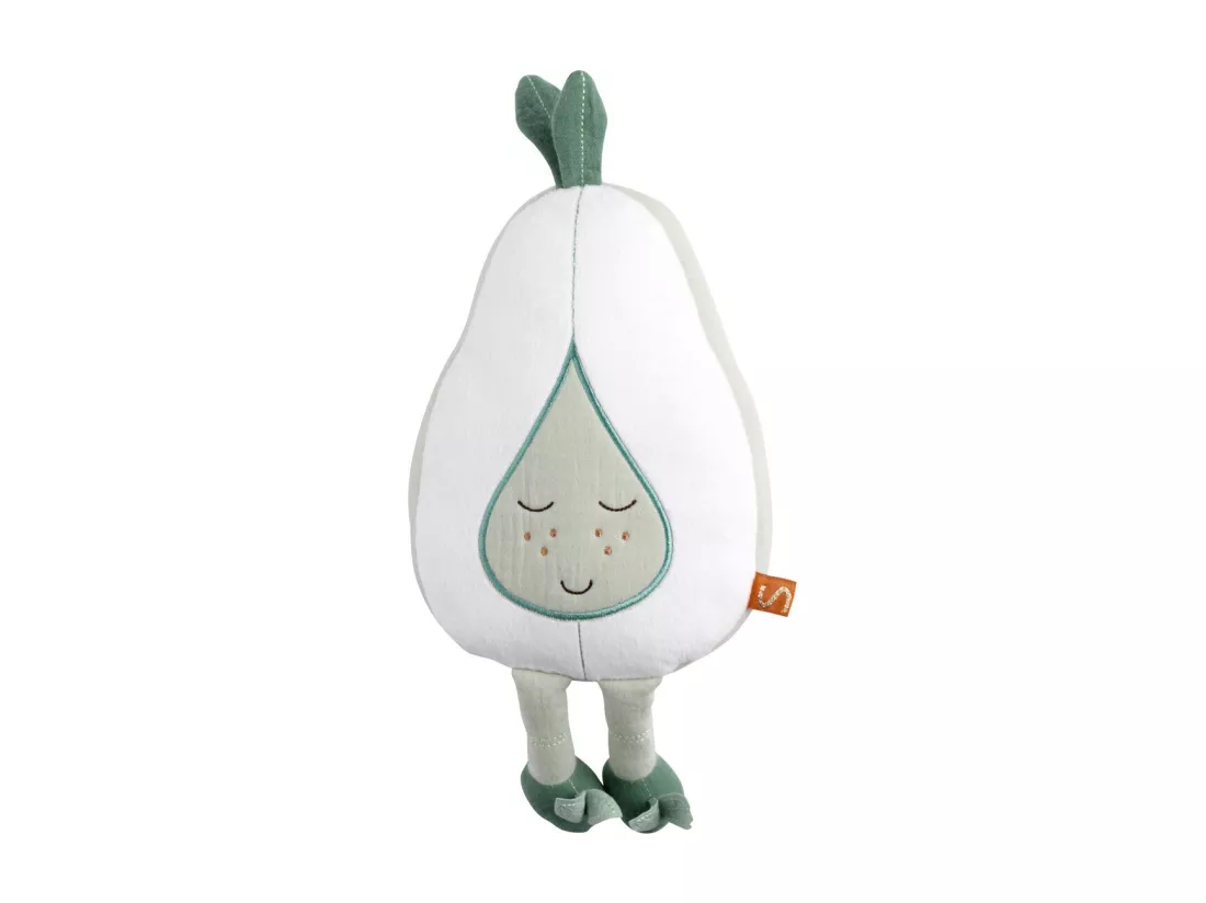 Doudou poire en coton blanc
