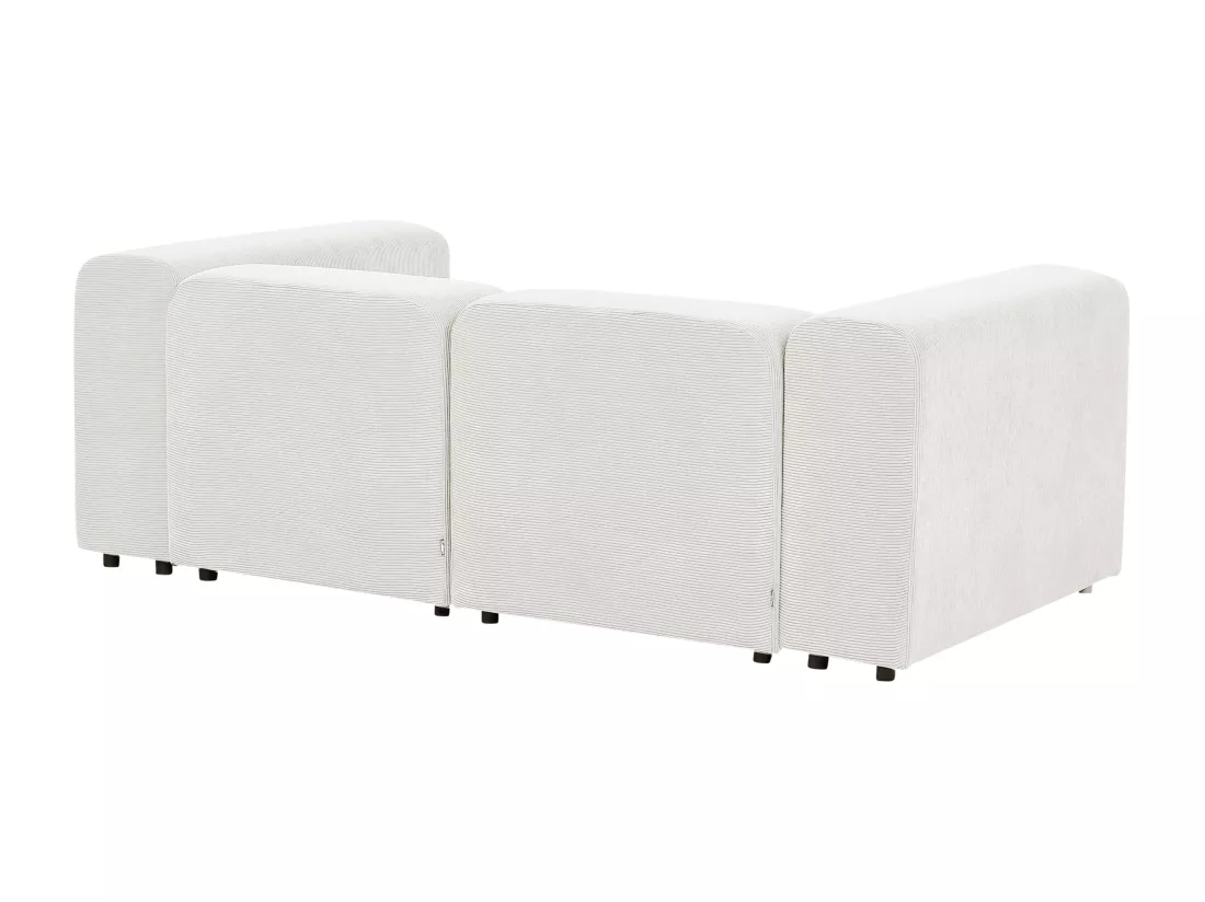 Canapé 2 places modulable en velours côtelé blanc FALSTERBO