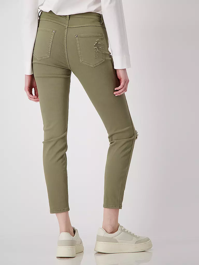 MONARI Jeans Slim Fit 7/8 olive