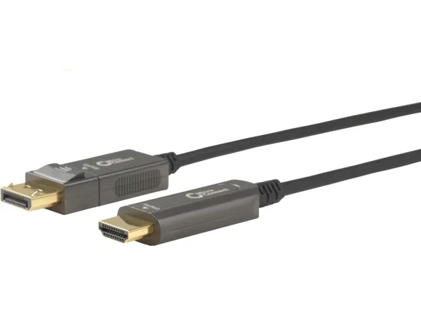 MicroConnect Premium - Videoadapter - DisplayPort han til HDMI han - 20 m - hybrid kobber/fibertoptik - sort - Active Optical Cable (AOC), 4K60 Hz support