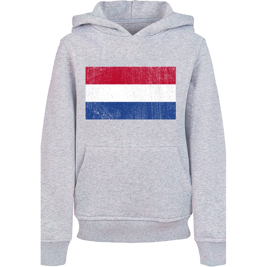 F4NT4STIC Hoodie Netherlands NIederlande Holland Flagge distressed heather grey