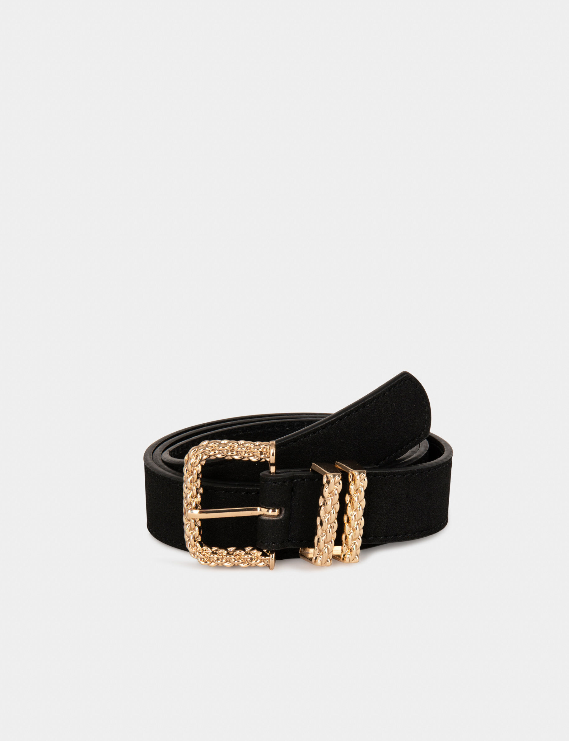 Ceinture à double passant noir femme - noir