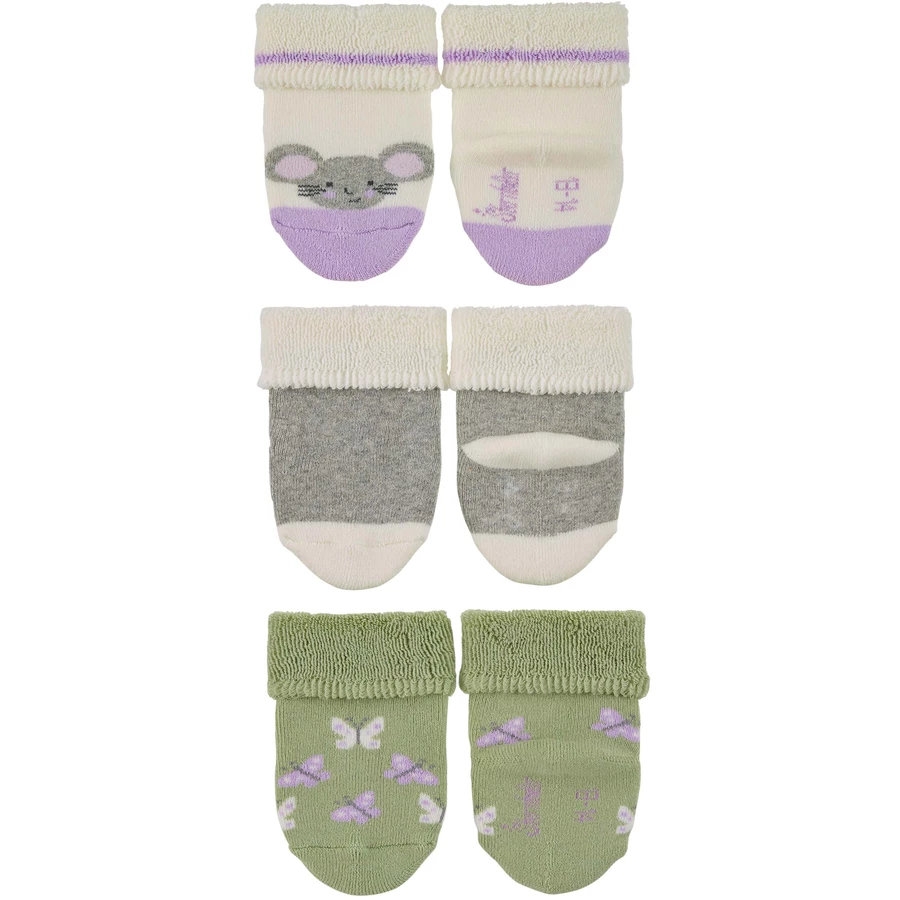 Sterntaler Baby-Söckchen 3er-Pack Maus ecru