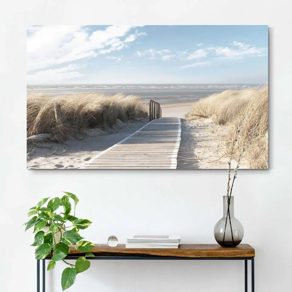 Schilderij Pad door de duinen - 70x118cm - Beige