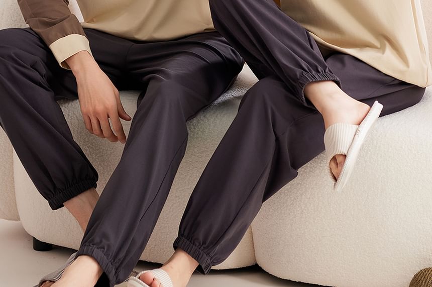 Jeony - Matching Color Block Pyjama Set voor Koppels