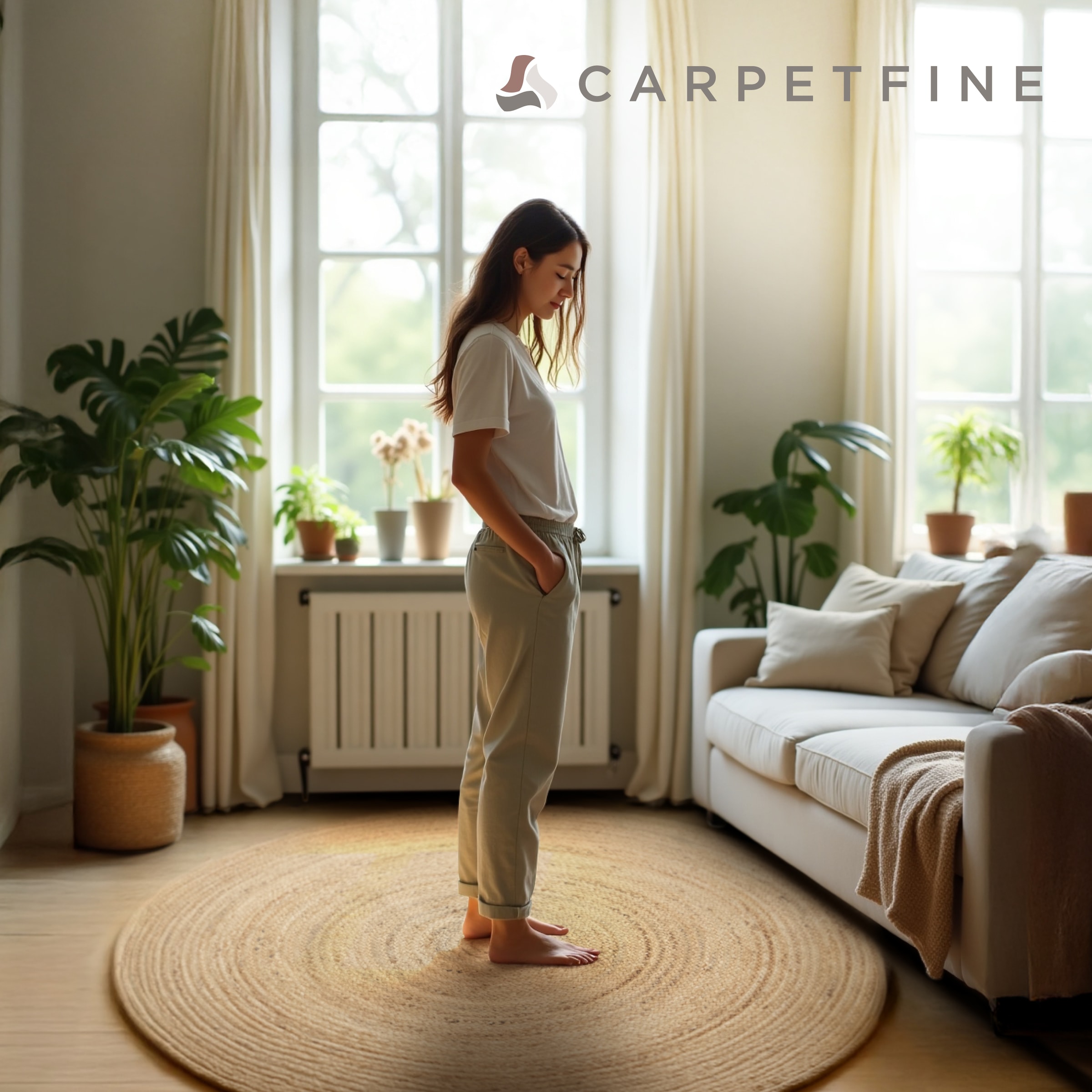 carpetfine Teppich »Nele  Juteteppich Naturfaser« rund 6 mm Höhe geflochtener Wendeteppich aus 100%Jute, in rund und oval, viele Grössen
