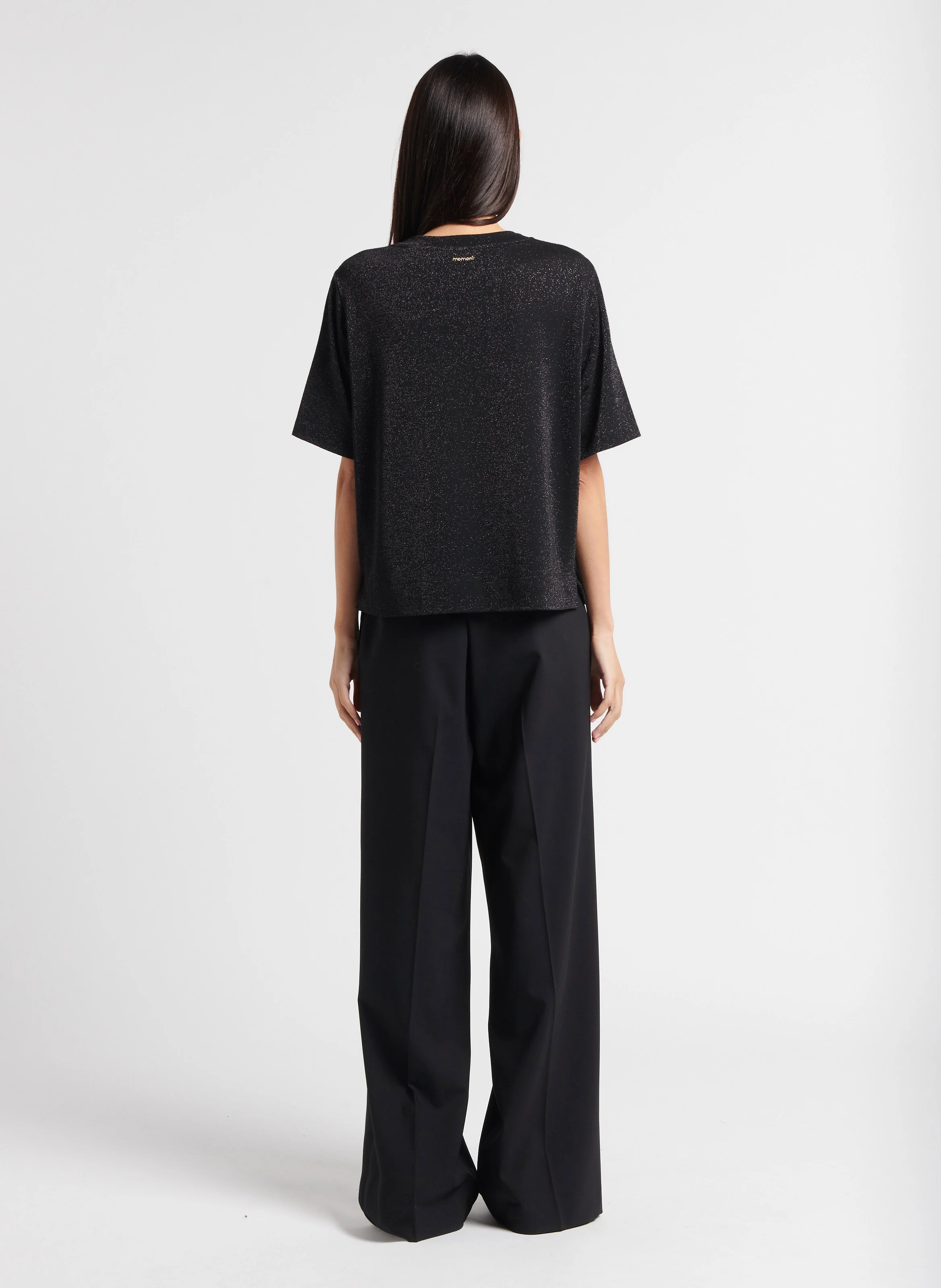 KYOTO - Pantalon large en laine mélangée | Noir