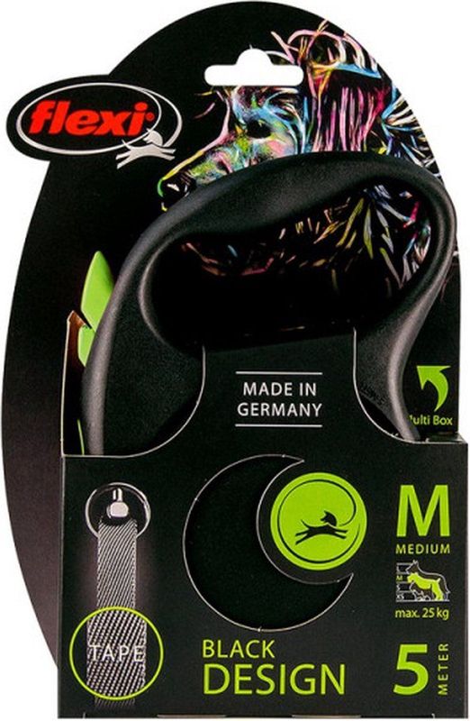 Flexi rollijn black design tape groen - L 5 MTR TOT 50 KG