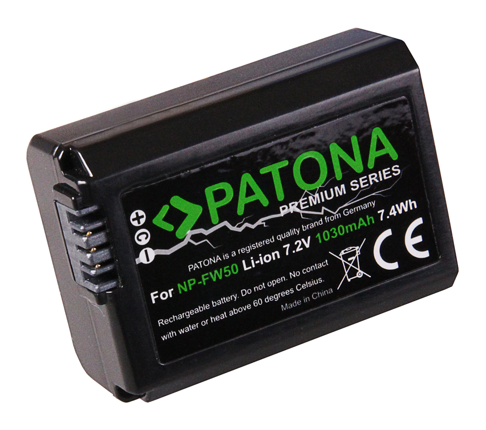Premium Sony NP-FW50 Li-Ion Digitalkamera Akku 7.2V / 1030mAh / 7.4Wh (1248) - Schwarz