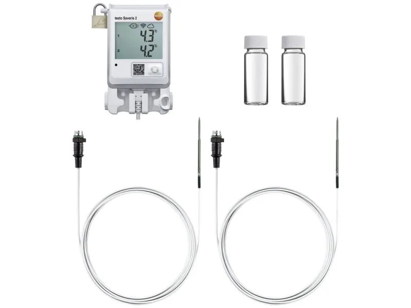 testo 0572 2103 Saveris 2- T2 Datalogger-sensor Kalibreret (ISO) Mål Temperatur -30 til  150 °C