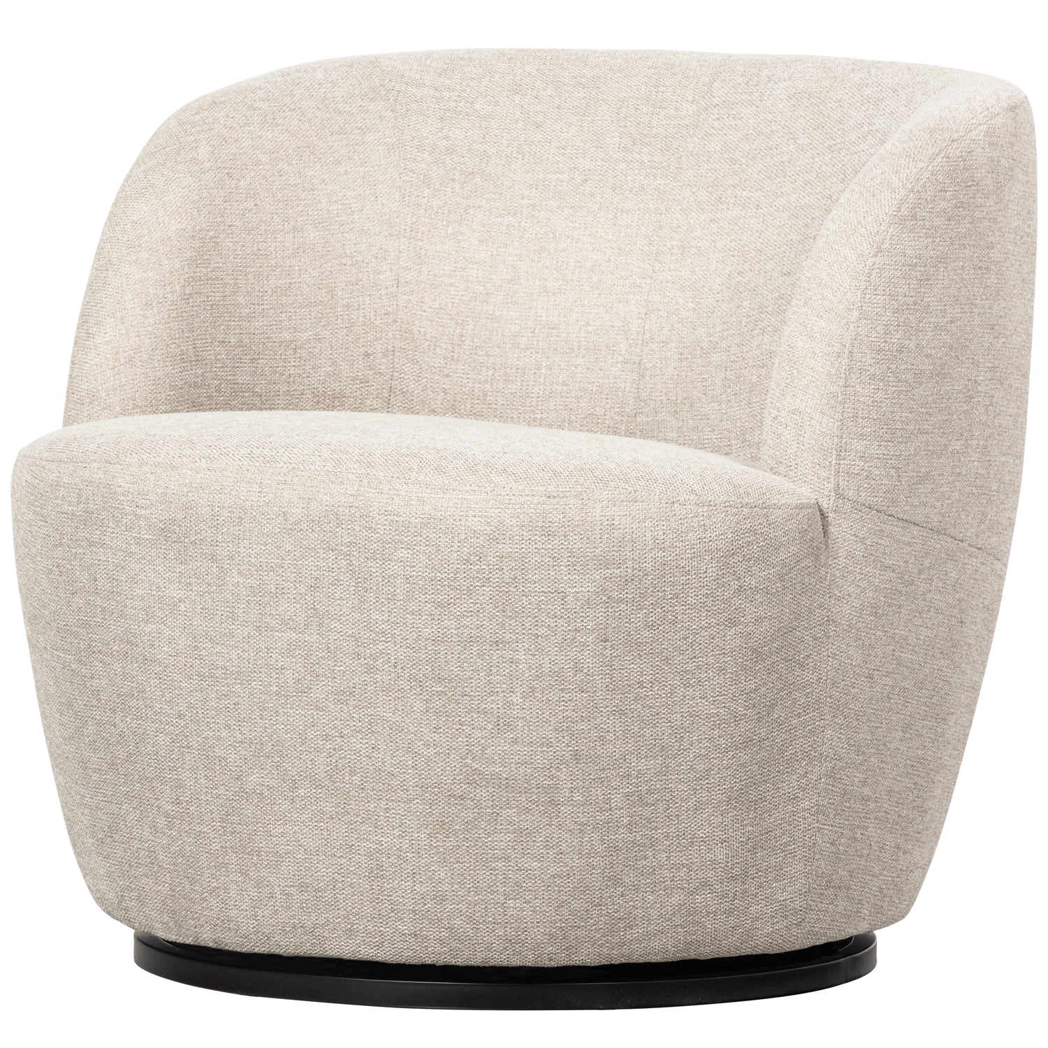 WOOOD Serra Draaifauteuil - Polyester - Off White  - 68x70x77
