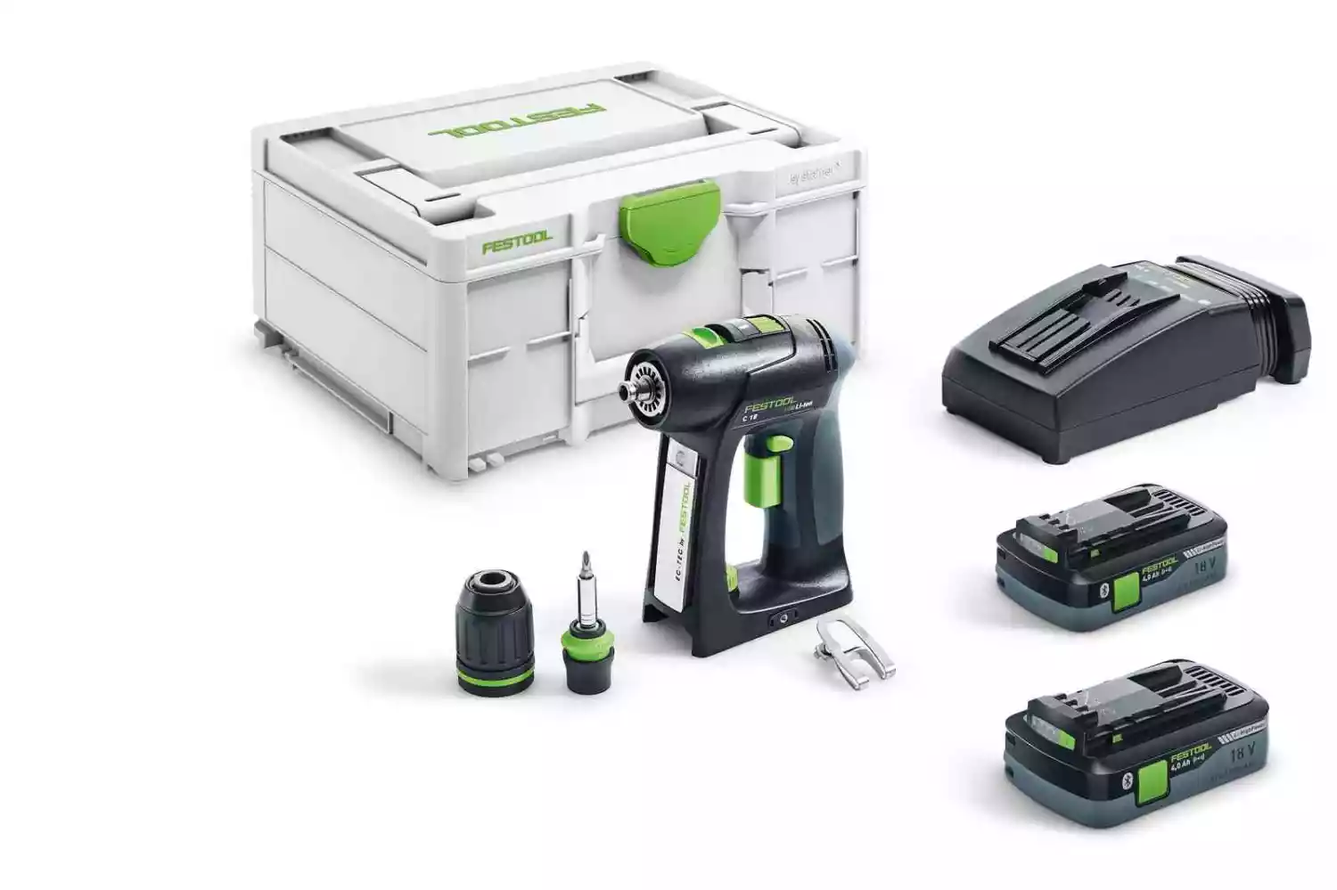 Festool C 18 HPC4,0 I-Plus 18V Li-Ion accu schroefboormachine set (2x 4,0Ah) in systainer - 45Nm - 40mm - koolborstelloos