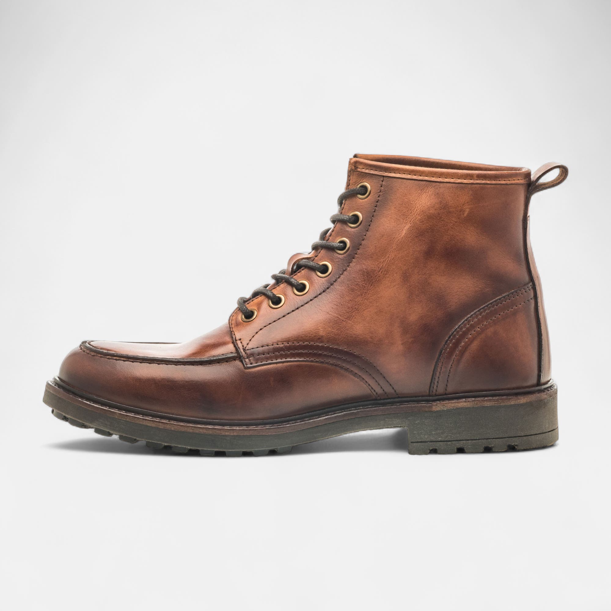 Bottines Homme en cuir cognac